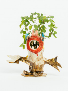 Artisan ceramic sculpture planter with whimsical design, perfect for modern eclectic homes Logo Progressive Present